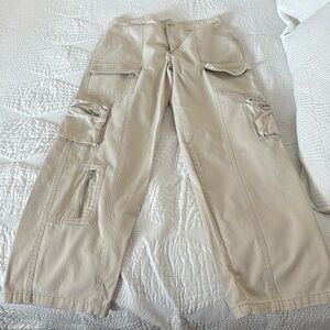 Los Angeles Sixty-Six Cargo Pants Utility Pockets Wide Leg Jeans Size 7